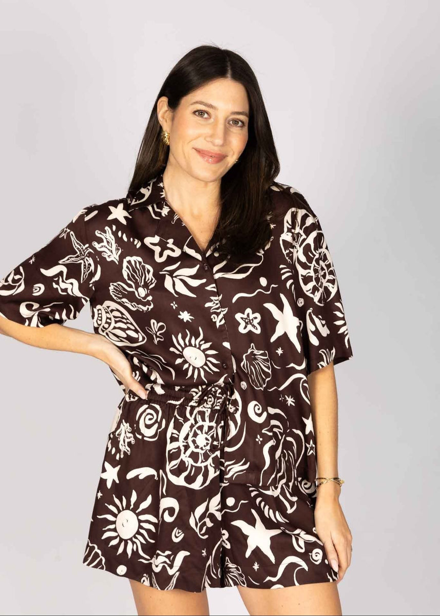 RELAXED SHORTS - SHELL PRINT