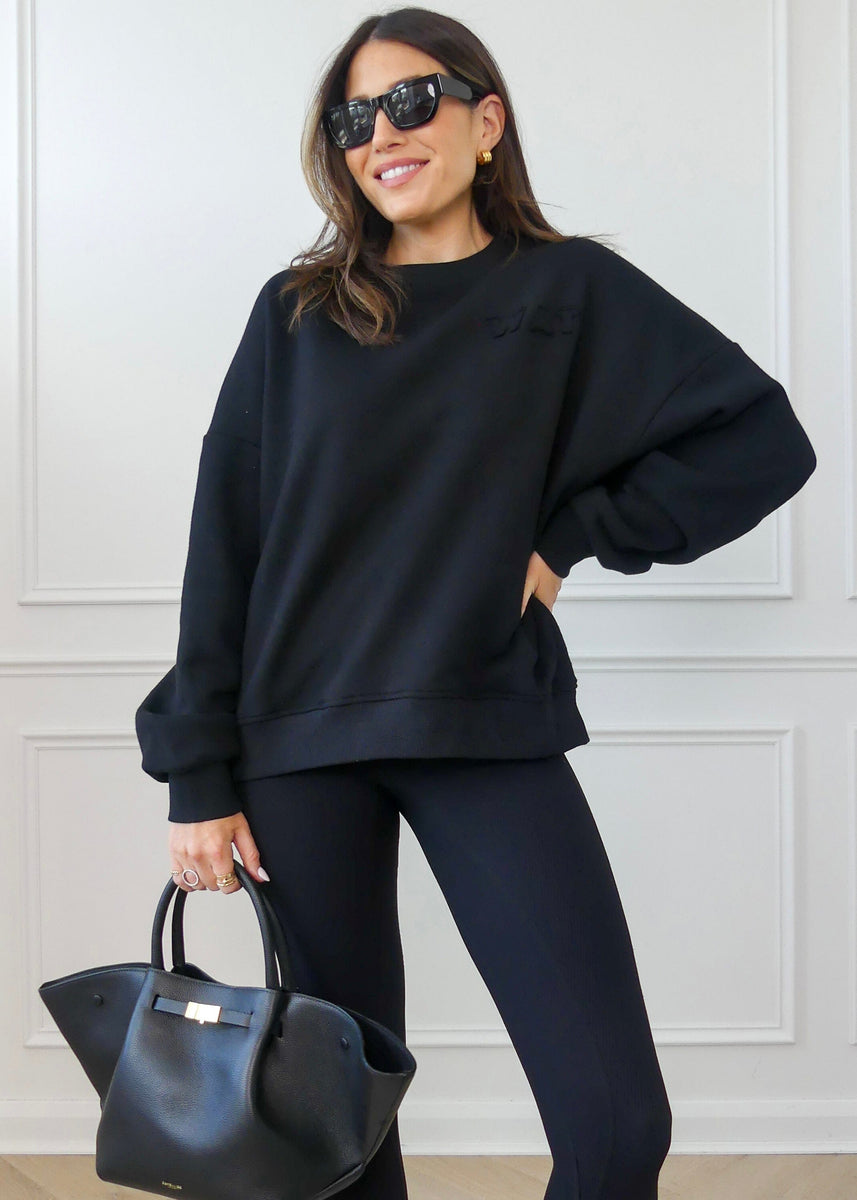 Women's Wideneck Sweatshirt - Bangin' Apparel Co. Logo (Black Logo)