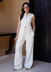 RELAXED RIBBED TROUSER - ECRU