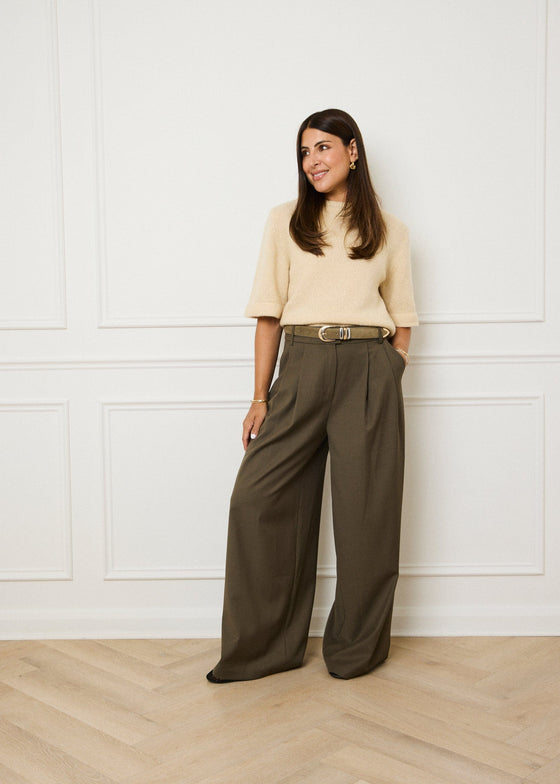 ULTRA WIDE LEG TROUSER - KHAKI