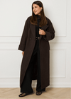 RELAXED WOOL BLEND COAT - BROWN