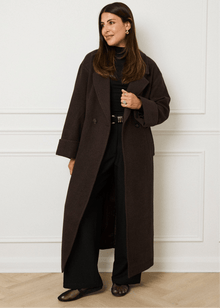  RELAXED WOOL BLEND COAT - BROWN