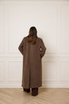 STRUCTURED WOOL BLEND COAT - MOCHA