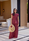 TWO-WAY RUCHED TOP - RUST