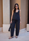 RUCHED BOXY TOP - GRAPHITE