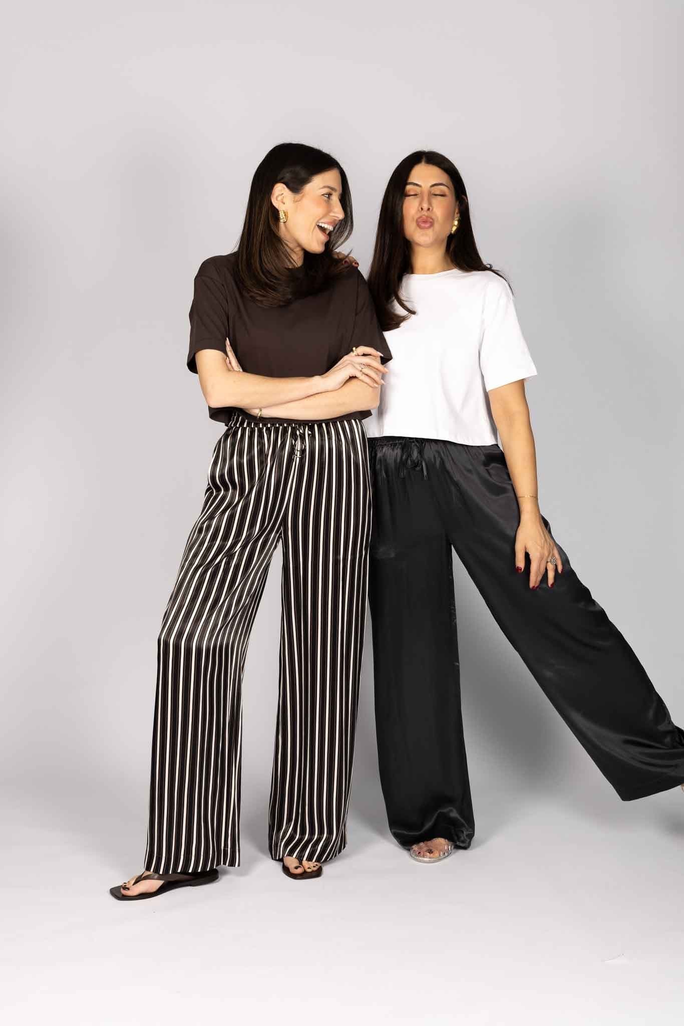 SATIN WIDE LEG TROUSER - NAVY – WAT THE BRAND