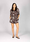 RELAXED SHELL PRINT SHORTS - BROWN