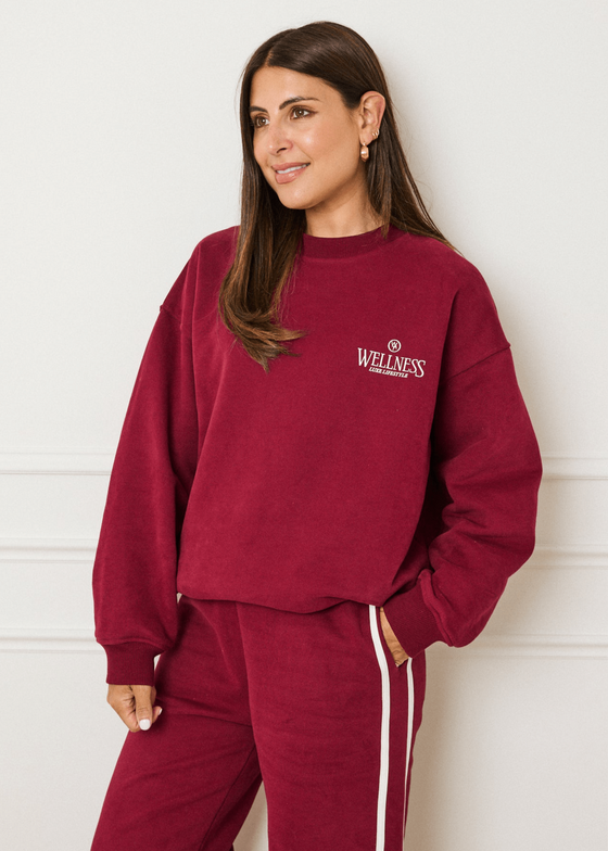 RELAXED CREWNECK JUMPER - CHERRY
