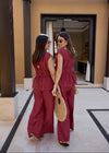 RELAXED WIDE LEG TROUSER - RUST