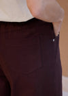 STRAIGHT LEG COTTON TROUSER - BROWN