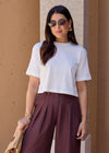 LIGHTWEIGHT CROPPED BOXY TEE - WHITE