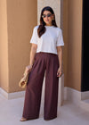 THE SIGNATURE WIDE LEG TROUSER - WARM BROWN