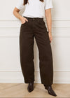THE BLAKE BARREL JEAN - BROWN DENIM