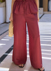 RELAXED WIDE LEG TROUSER - RUST