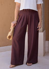 THE SIGNATURE WIDE LEG TROUSER - WARM BROWN