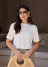 LIGHTWEIGHT CROPPED BOXY TEE - WHITE