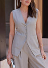 TAILORED WAISTCOAT - BEIGE