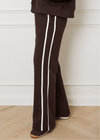 SIDE STRIPE WIDE LEG JOGGERS - BROWN