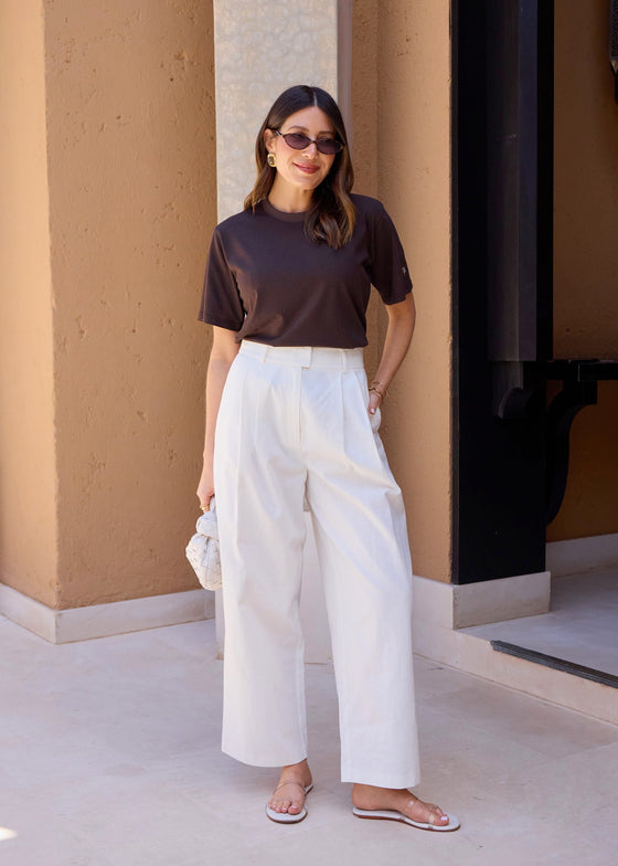 TAPERED TROUSERS - WHITE – WAT THE BRAND