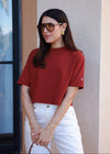 THE CROPPED BOXY TEE - RUST