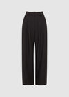 HIGH WAIST TAPERED TROUSERS - BLACK