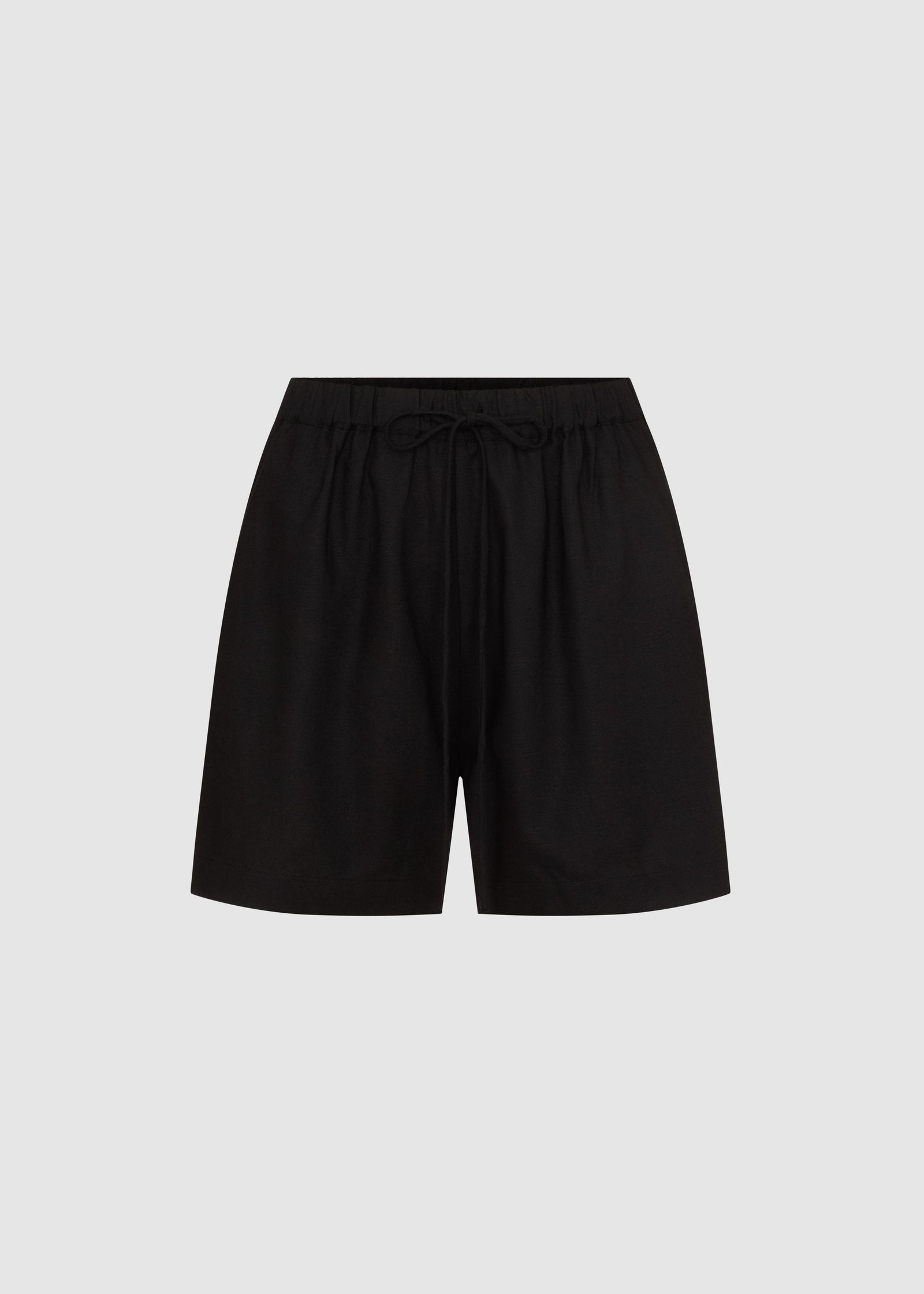 Aster Black Linen Shorts