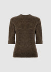 SHORT SLEEVE KNIT - BROWN