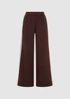 SIDE STRIPE WIDE LEG JOGGERS - BROWN