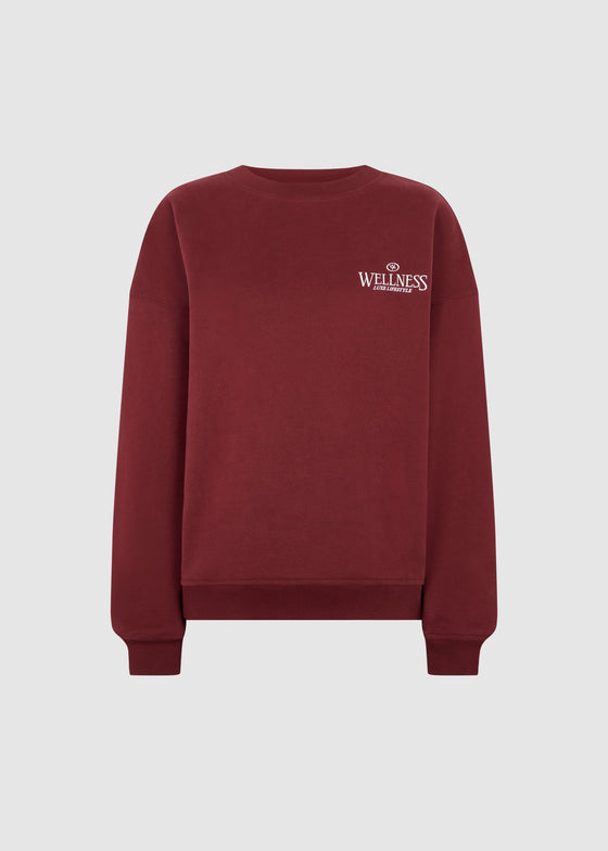 RELAXED CREWNECK JUMPER - CHERRY
