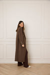 STRUCTURED WOOL BLEND COAT - MOCHA