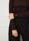 SMOOTH SCULPT LONG SLEEVE TOP - BROWN
