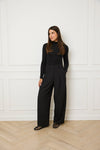 HIGH WAIST TAPERED TROUSERS - BLACK
