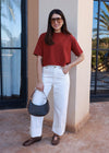 THE CROPPED BOXY TEE - RUST
