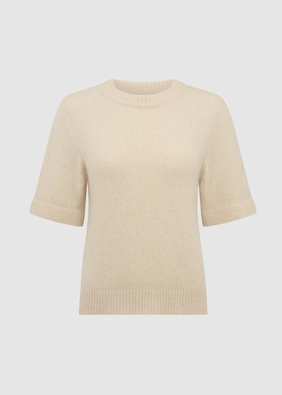 SHORT SLEEVE KNIT - CREAM
