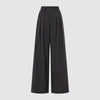 TAILORED PINSTRIPE WIDE LEG TROUSERS - CHARCOAL