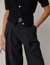 THE SIGNATURE WIDE LEG TROUSERS - BLACK