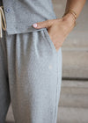 RELAXED RIBBED TROUSERS - LIGHT GREY MARL