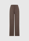 POINTELLE RELAXED WIDE LEG TROUSER - MOCHA