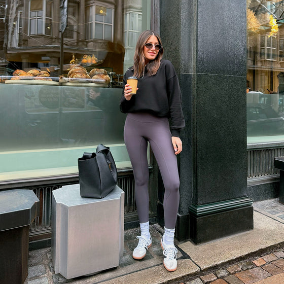 THE ULTIMATE RIBBED LEGGINGS - CHARCOAL