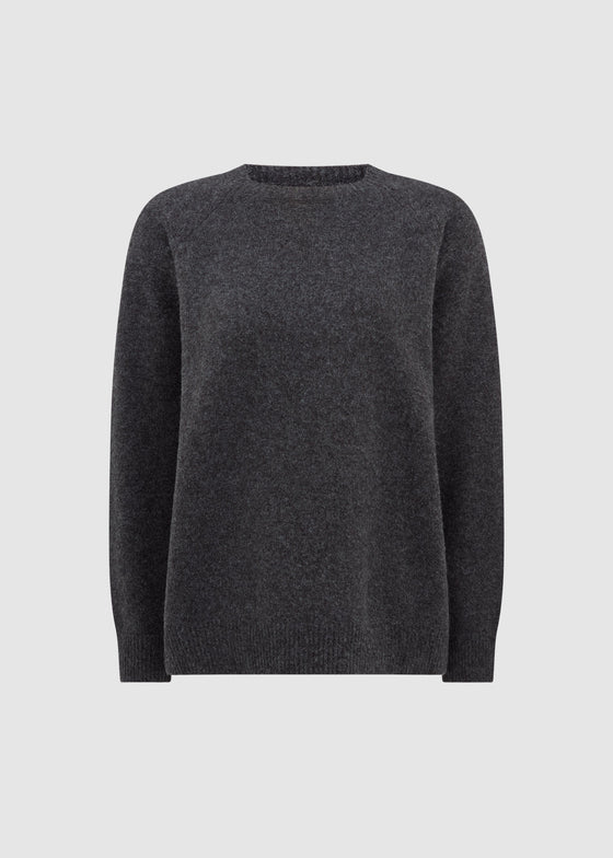 KNIT CREWNECK JUMPER - GREY