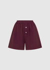 RELAXED LINEN SHORTS - PLUM