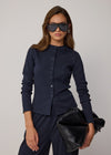 COMING SOON LONG SLEEVE RIBBED CARDIGAN - NAVY