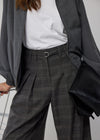 THE SIGNATURE WIDE LEG TROUSERS - GREY CHECK