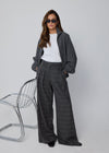 THE SIGNATURE WIDE LEG TROUSERS - GREY CHECK