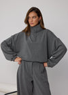 SCUBA FUNNEL SWEATSHIRT - DARK GREY MARL