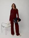 COMING SOON LONG SLEEVE RIBBED CARDIGAN - BURGUNDY