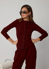 COMING SOON RELAXED RIBBED TROUSERS - BURGUNDY