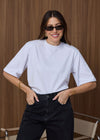 WAT SHOULDER PAD T-SHIRT - WHITE