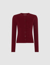 COMING SOON LONG SLEEVE RIBBED CARDIGAN - BURGUNDY