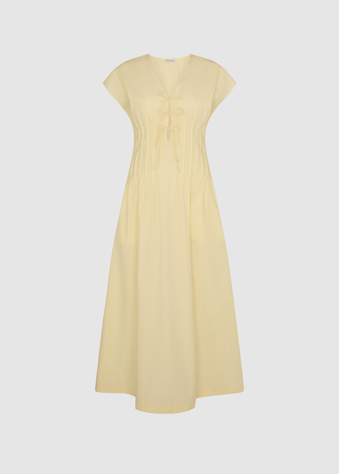 SAMPLE TIE FRONT MIDI DRESS - LIMONCELLO  WAT THE BRAND